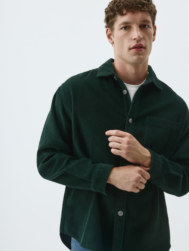 

Вельветовая рубашка оверсайз