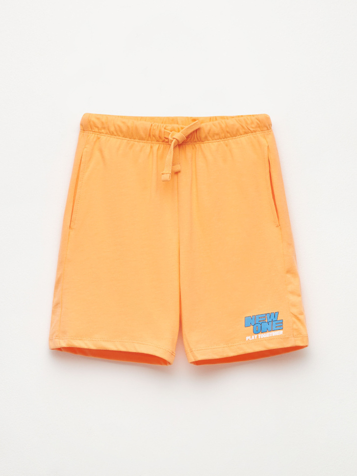 Трикотажные шорты с принтом для мальчиков (оранжевый, 98) sela 4680129751883 - фото 2