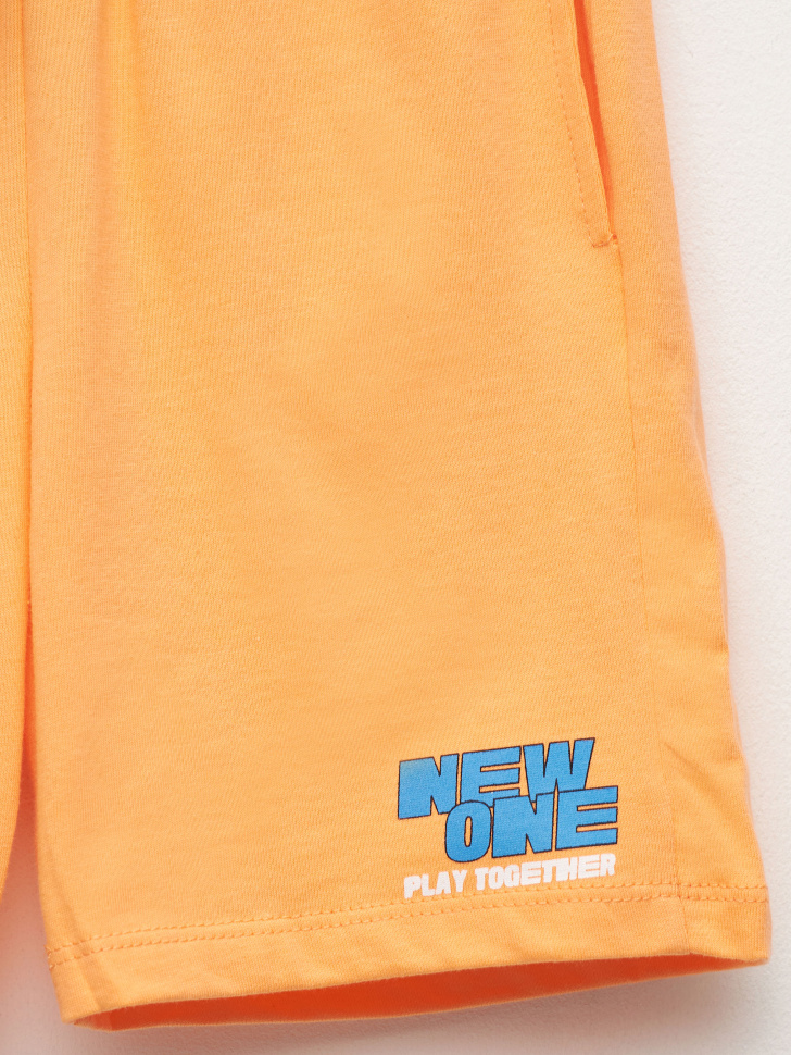 Трикотажные шорты с принтом для мальчиков (оранжевый, 104) sela 4680129751890 - фото 3