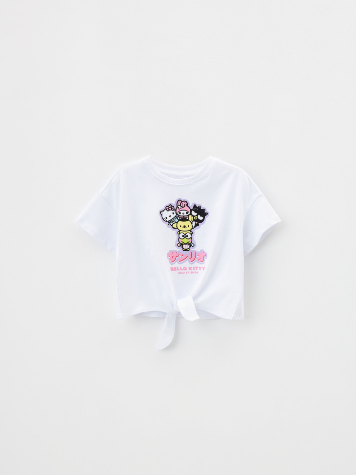 Укороченная футболка с принтом Hello Kitty and Friends для девочек