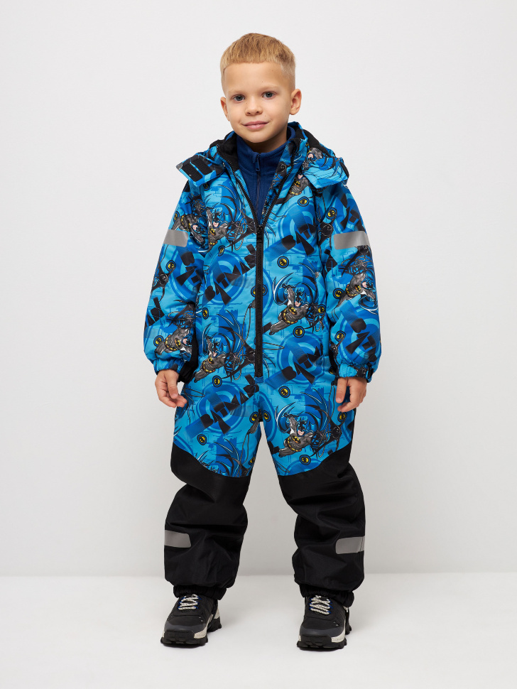 

Демисезонный комбинезон с принтом Batman для мальчиков, Голубой