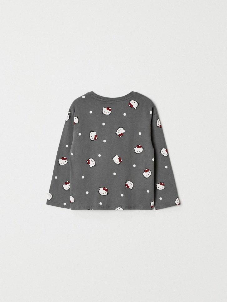 Лонгслив с принтом Hello Kitty для девочек. Фото №3