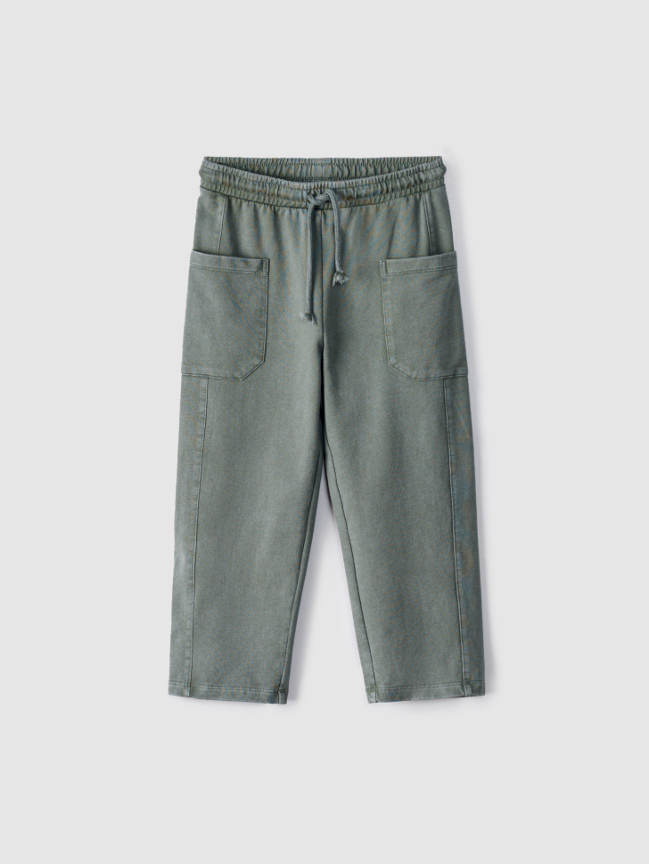 Трикотажные брюки Sela с эффектом стирки, зеленый, арт. 54383