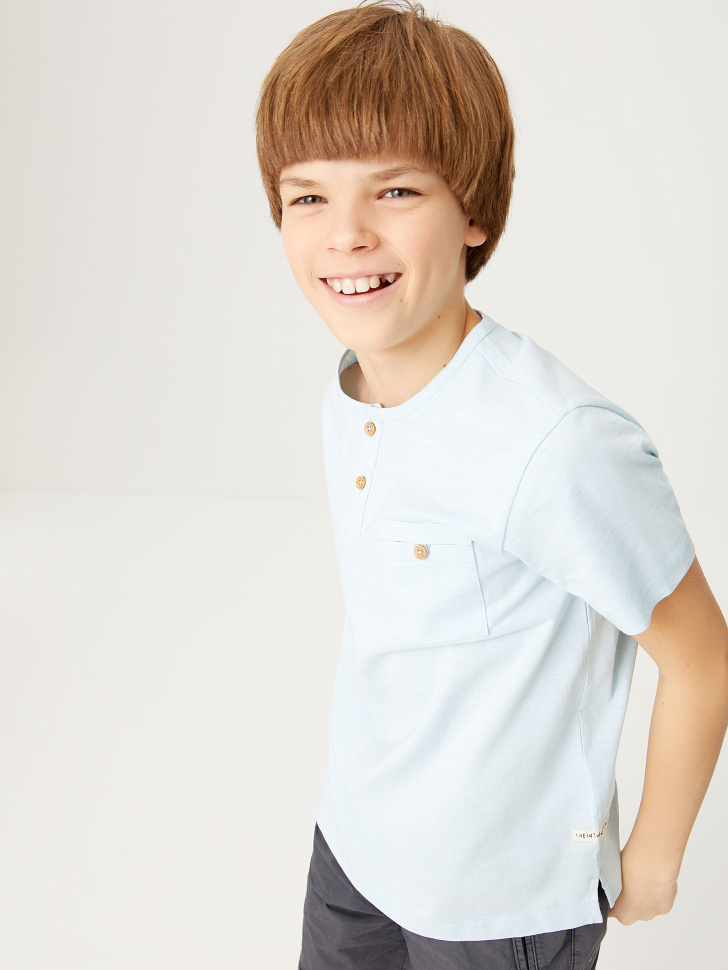 

Футболка с карманом для мальчиков, Голубой