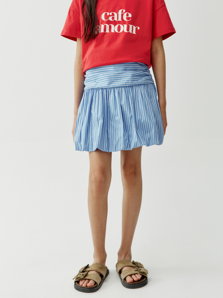 юбка-баллон в полоску для девочек от бренда sela вид слева