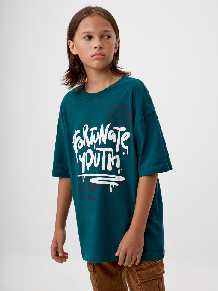 

Футболка оверсайз с принтом для мальчиков