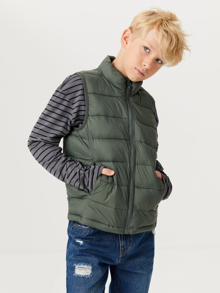 

Базовый стеганый жилет для мальчиков, Зеленый