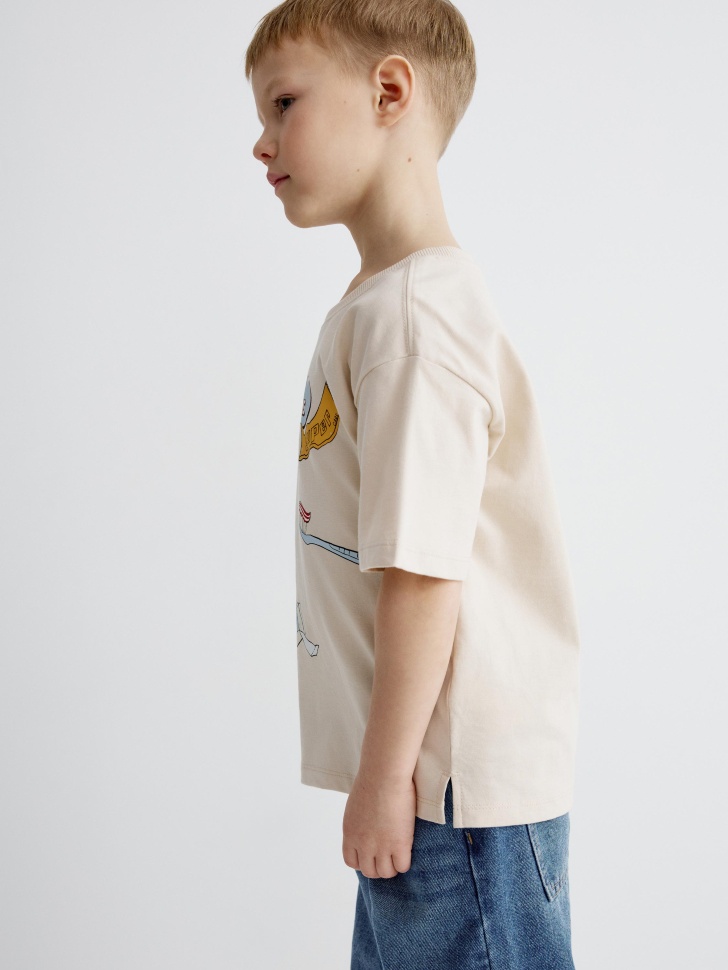 футболка оверсайз с принтом для девочек по цене 799 руб вид справа