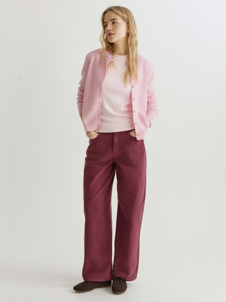 Джинсы SELA Loose Straight, бордовый, арт. 34372