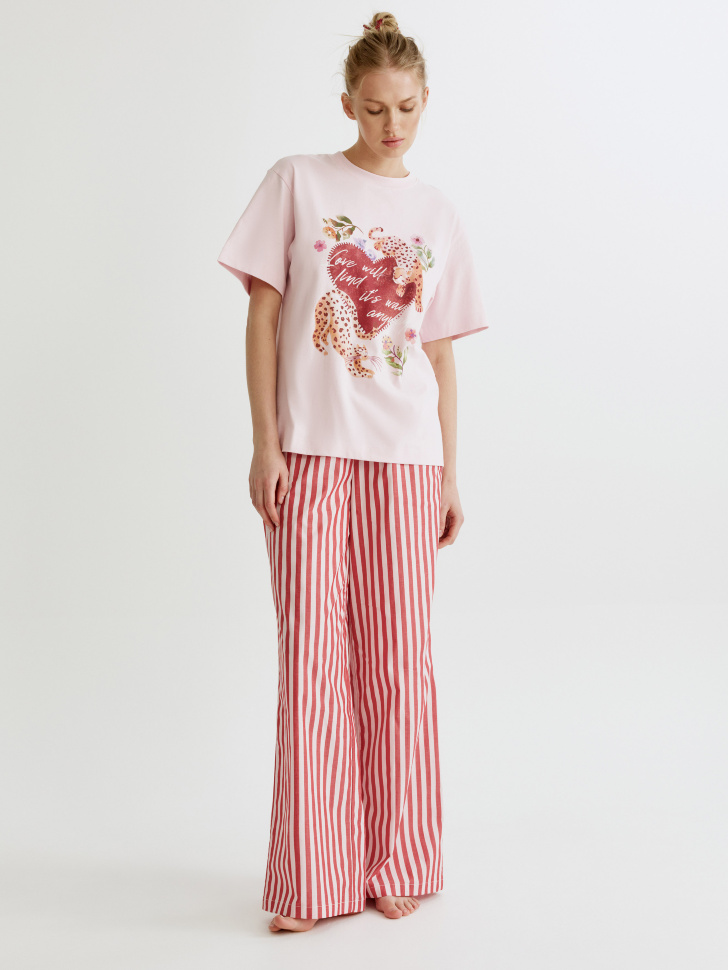 домашние брюки из хлопка в полоску 4610517371218 фотография