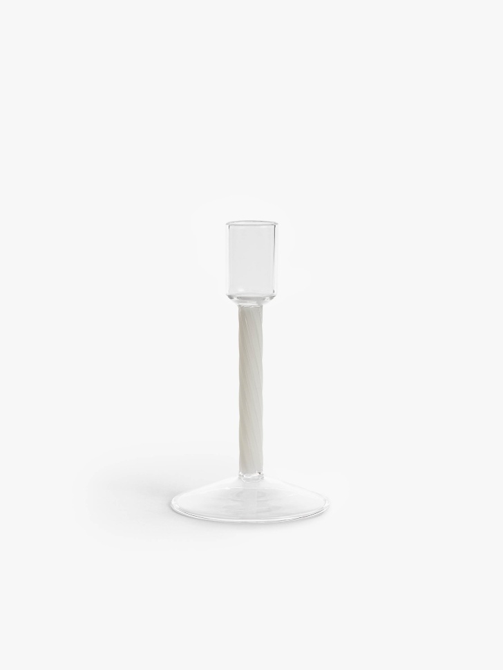 высокий подсвечник из стекла от бренда sela вид слева