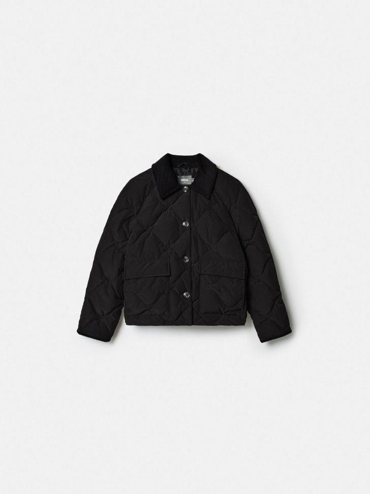 Стеганая куртка Sela с вельветовым воротником, черный, арт. 41122