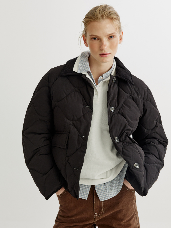 

Стеганая куртка с вельветовым воротником, SL6803011110