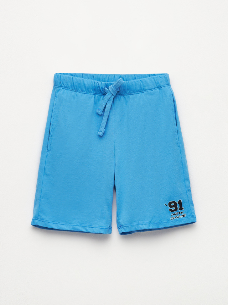 Трикотажные шорты с принтом для мальчиков (синий, 116) sela 4680129752064 - фото 2