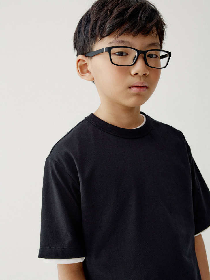 набор из базовых 2 футболок детских универсального стиля с лицевой стороны