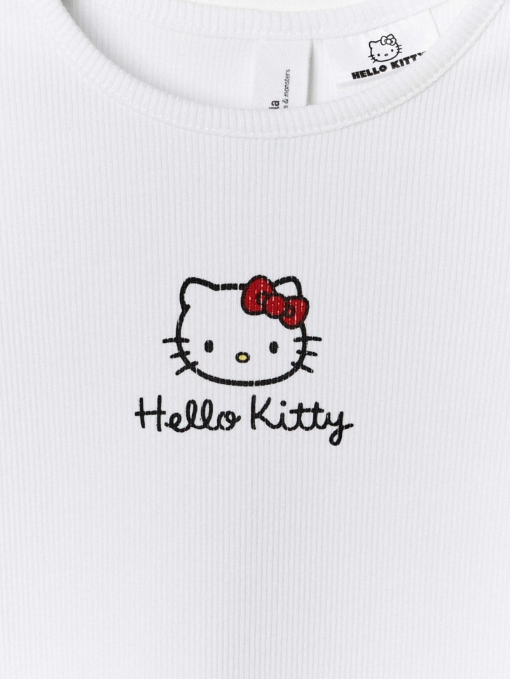 Лонгслив с вышивкой Hello Kitty для девочек. Фото №5