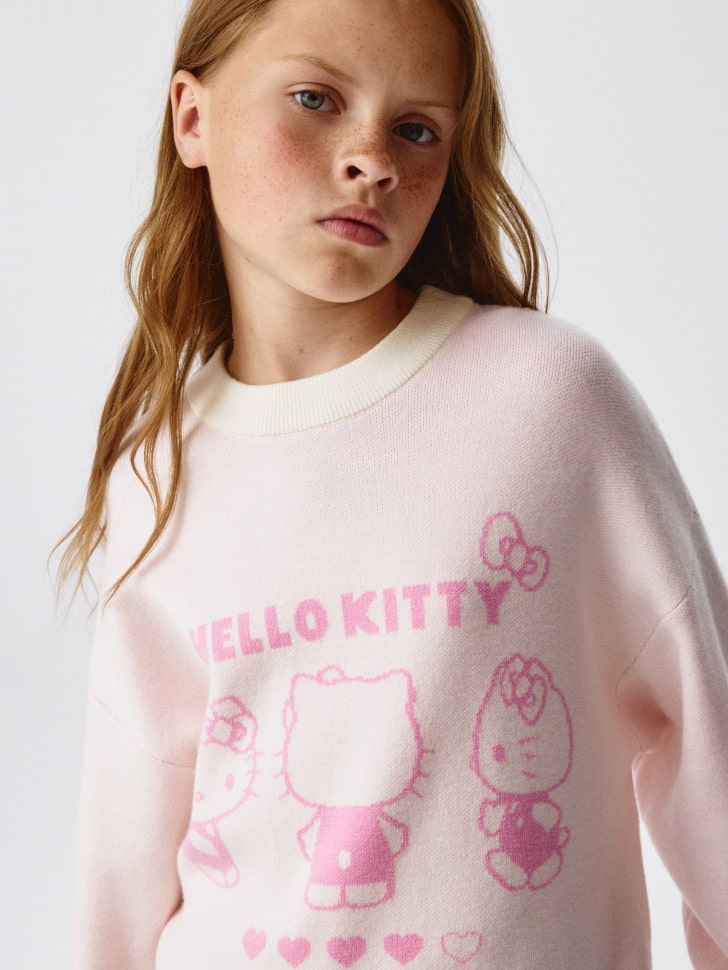 

Вязаный джемпер в стиле гранж с Hello Kitty для девочек