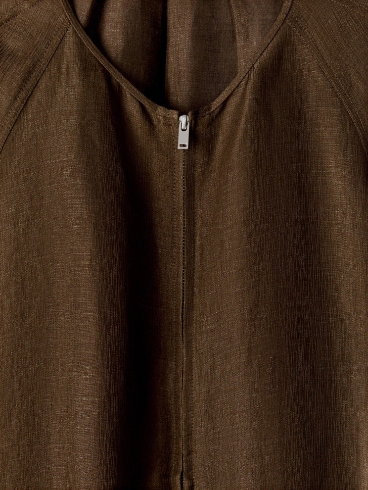 легкая куртка из льна и шелка премиум качества от бренда sela вид слева