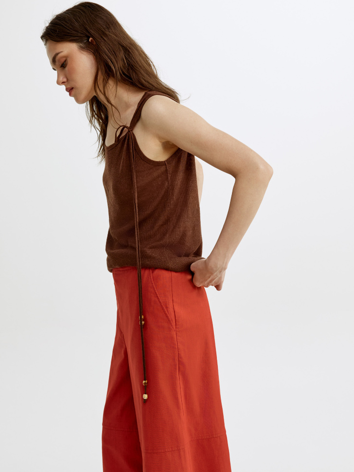 топ из льна с декоративной завязкой по цене 2799 руб вид справа