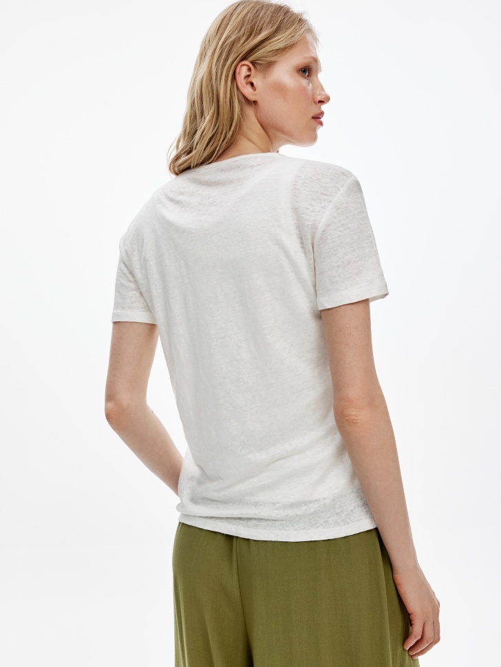 футболка полупрозрачная из льна из россии вид сбоку