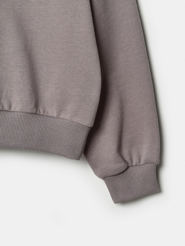 свитшт оверсайз с принтом для девочек из хлопка спереди