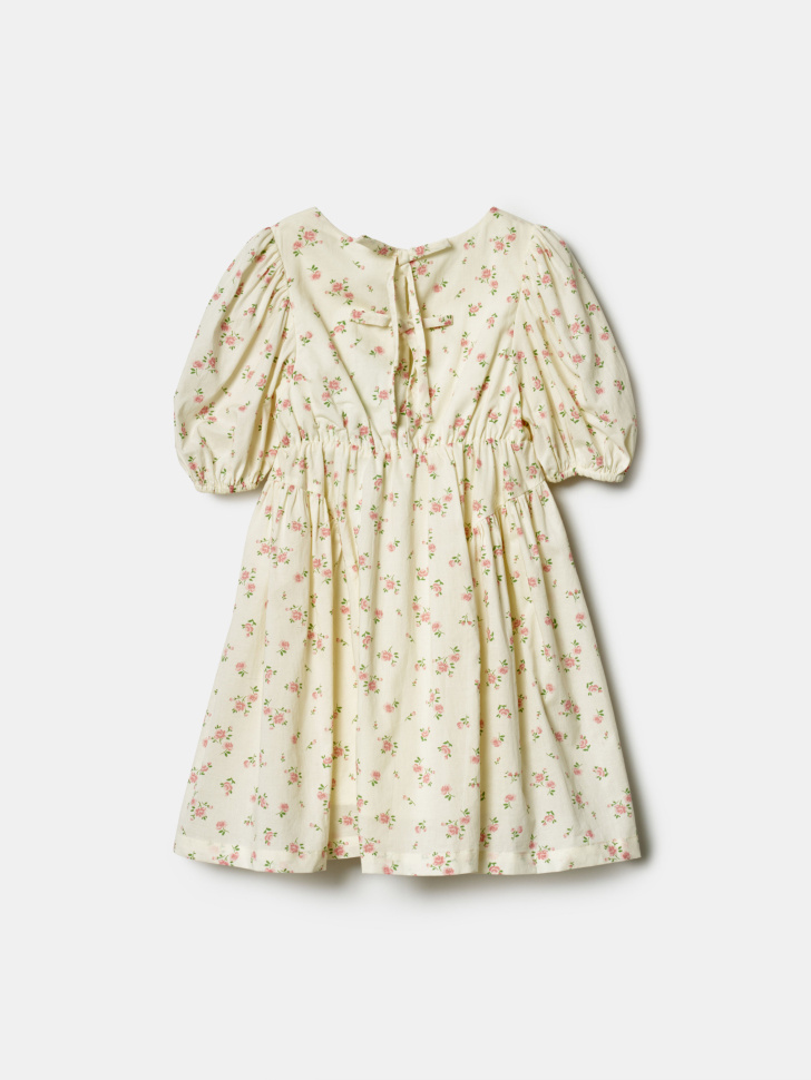 платье из хлопка с цветочным принтом для девочек из россии вид сбоку