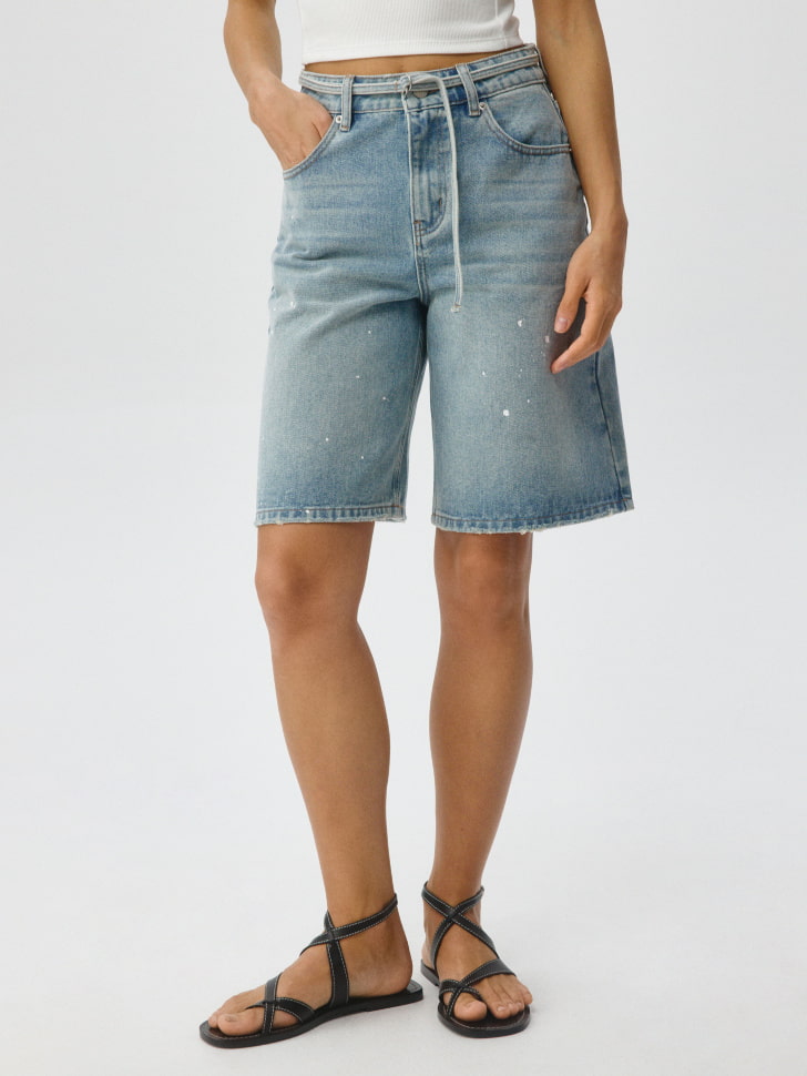 Джинсовые шорты wide leg