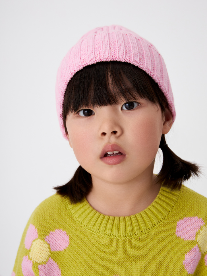 шапка для девочек (розовый, 54) sela 4680168297410