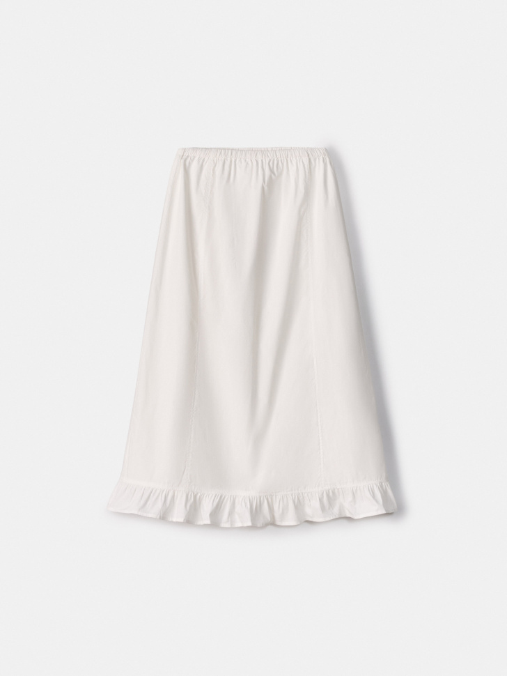 Юбка миди Sela с оборкой, белый, арт. 54358