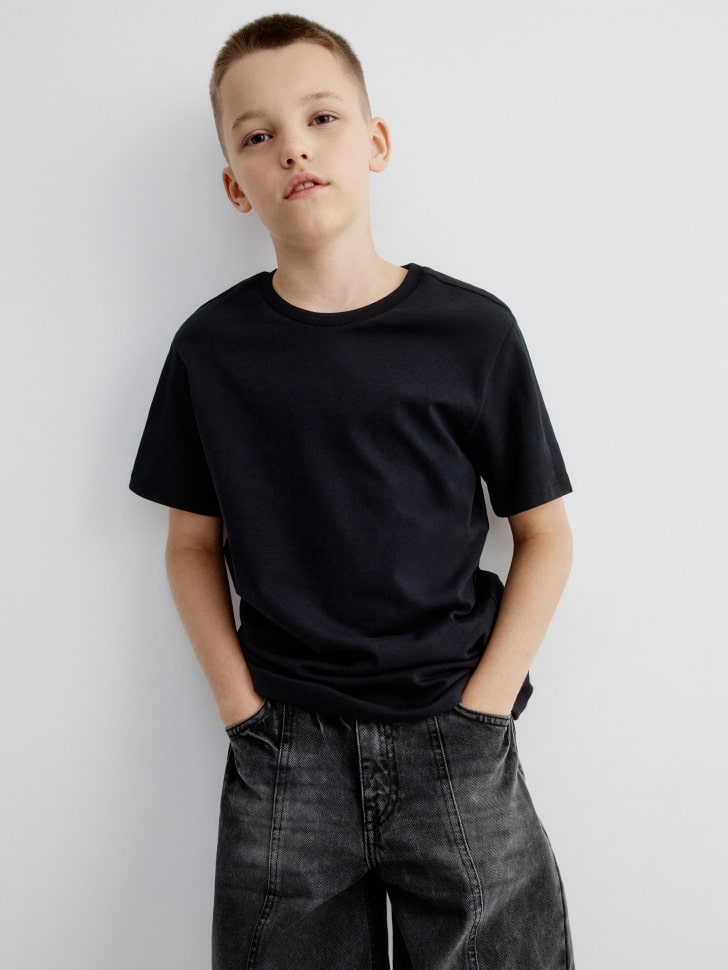 Базовая футболка детская, черный, арт. 2661