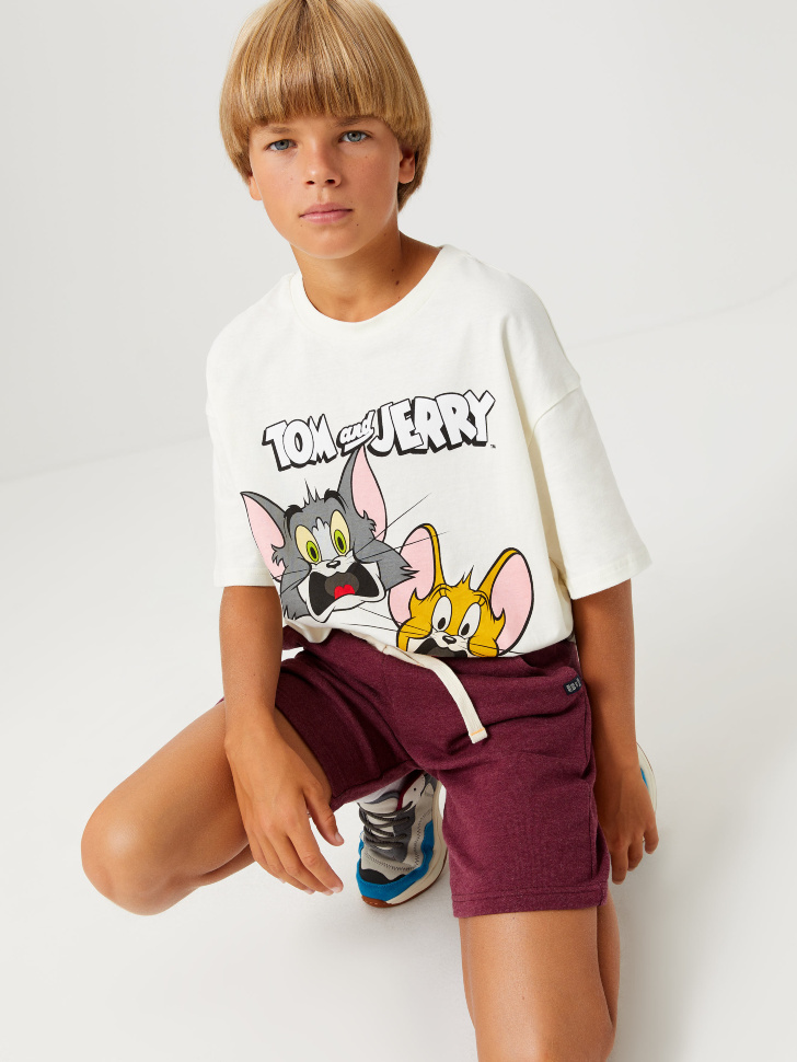 Футболка с принтом Tom & Jerry для мальчиков (белый, 122/ 7-8 YEARS) sela 4640078937394 - фото 6