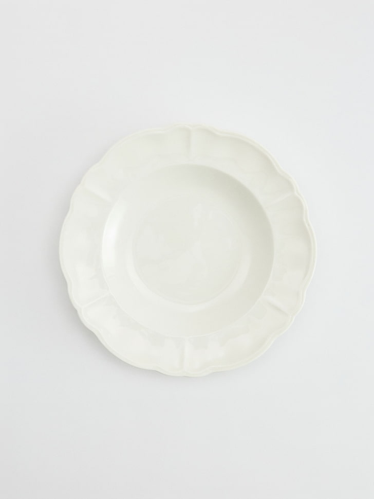 Глубокая тарелка из костяного фарфора, белый, арт. art001