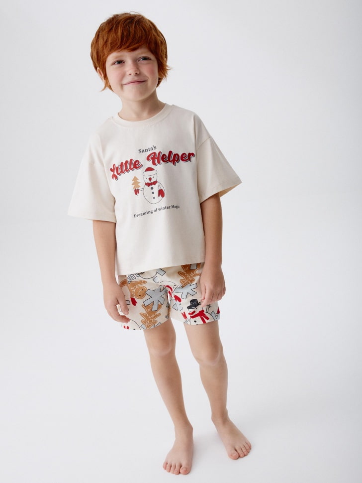 пижама с новогодним принтом для мальчиков 4680798801155 по акции