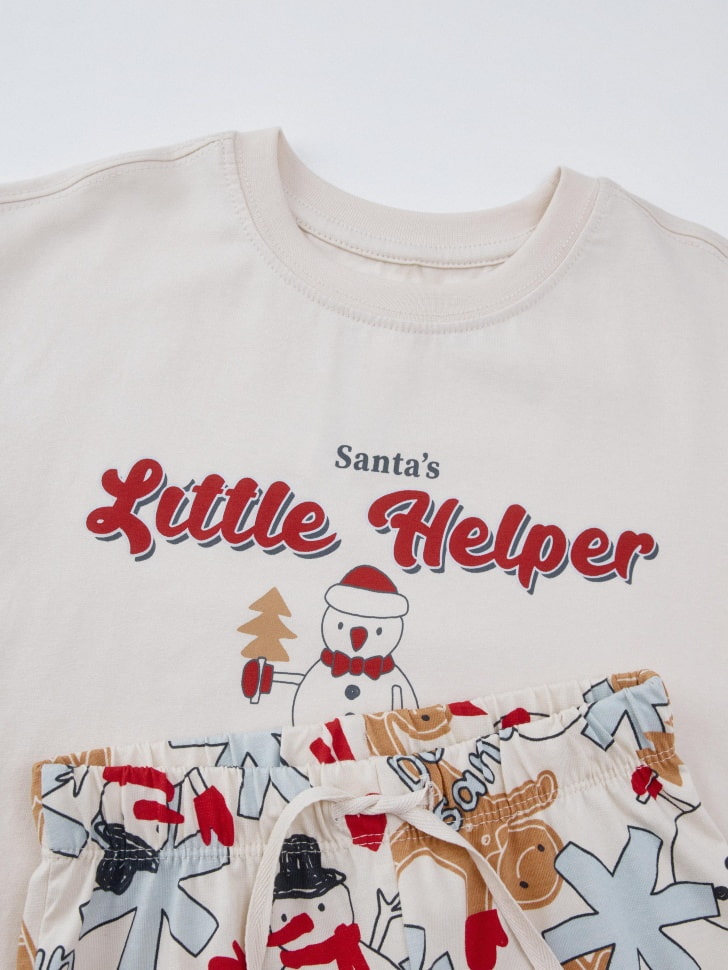 пижама с новогодним принтом для мальчиков 4680798801155 по низкой цене