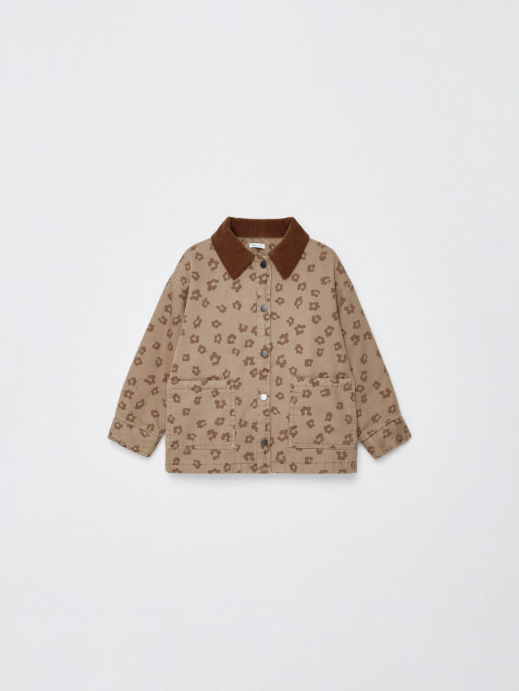 леопардовая куртка с вельветовым воротником для девочек 4680704947748 купить с доставкой