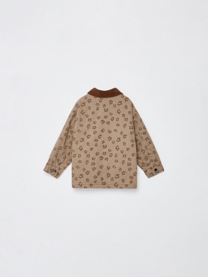 леопардовая куртка с вельветовым воротником для девочек 4680704947748 по низкой цене