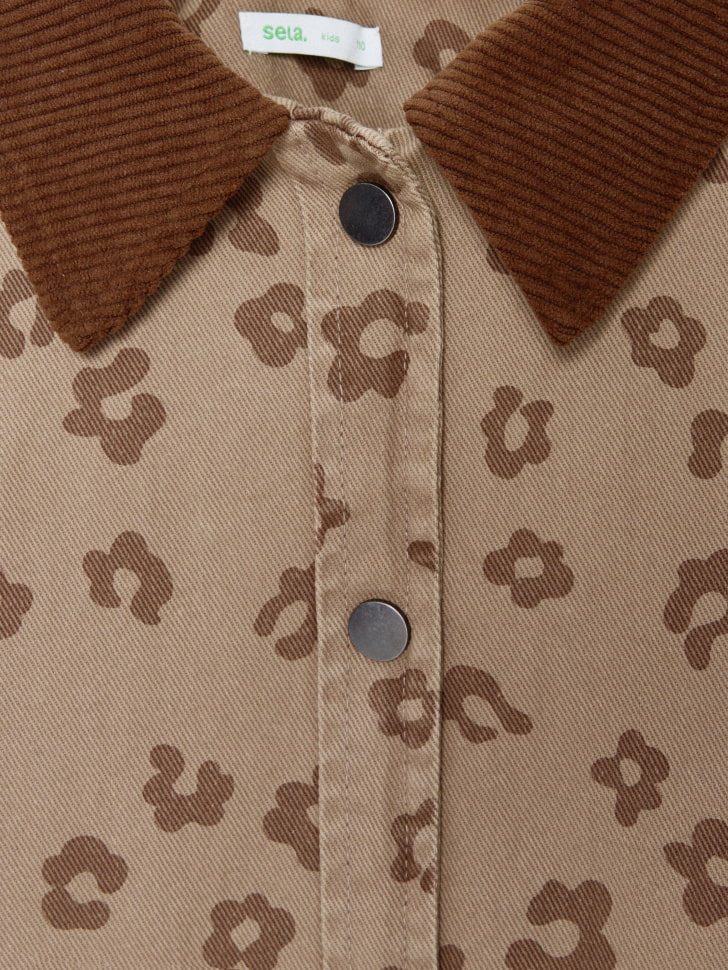 леопардовая куртка с вельветовым воротником для девочек 4680704947748 на официальном сайте