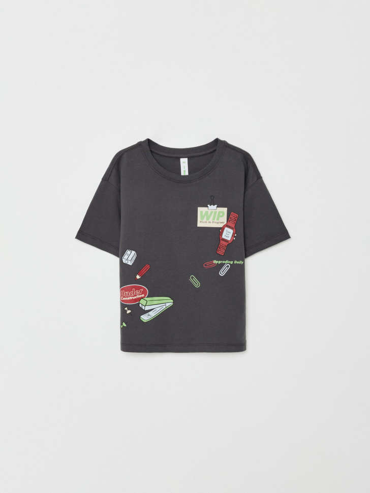 футболка оверсайз с принтом для девочек 4680798469102 фотография