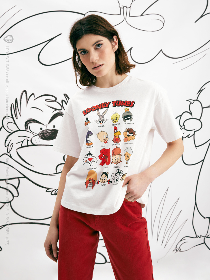 

Футболка с принтом Looney Tunes, Белый