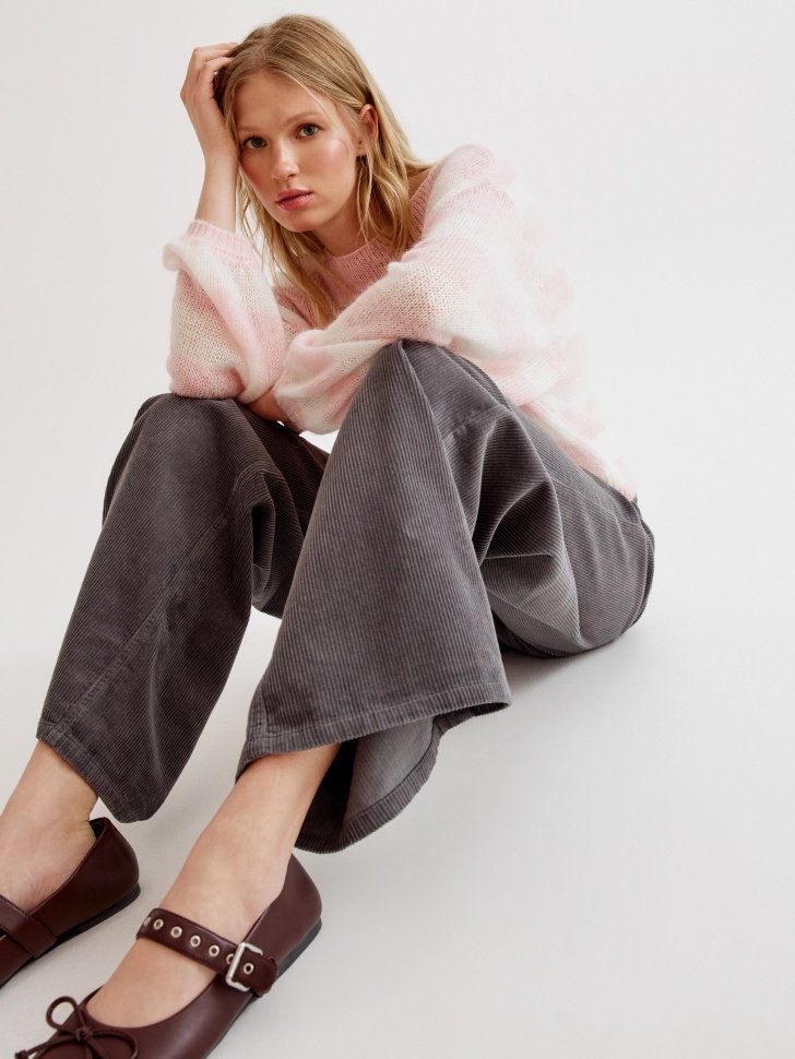 широкие вельветовые брюки с эффектом стирки 4610517306401 фотография