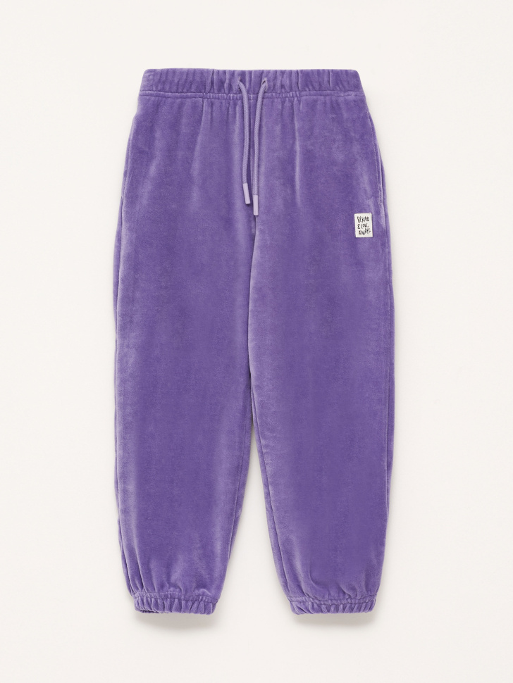 Велюровые джоггеры для девочек (сиреневый, 98)