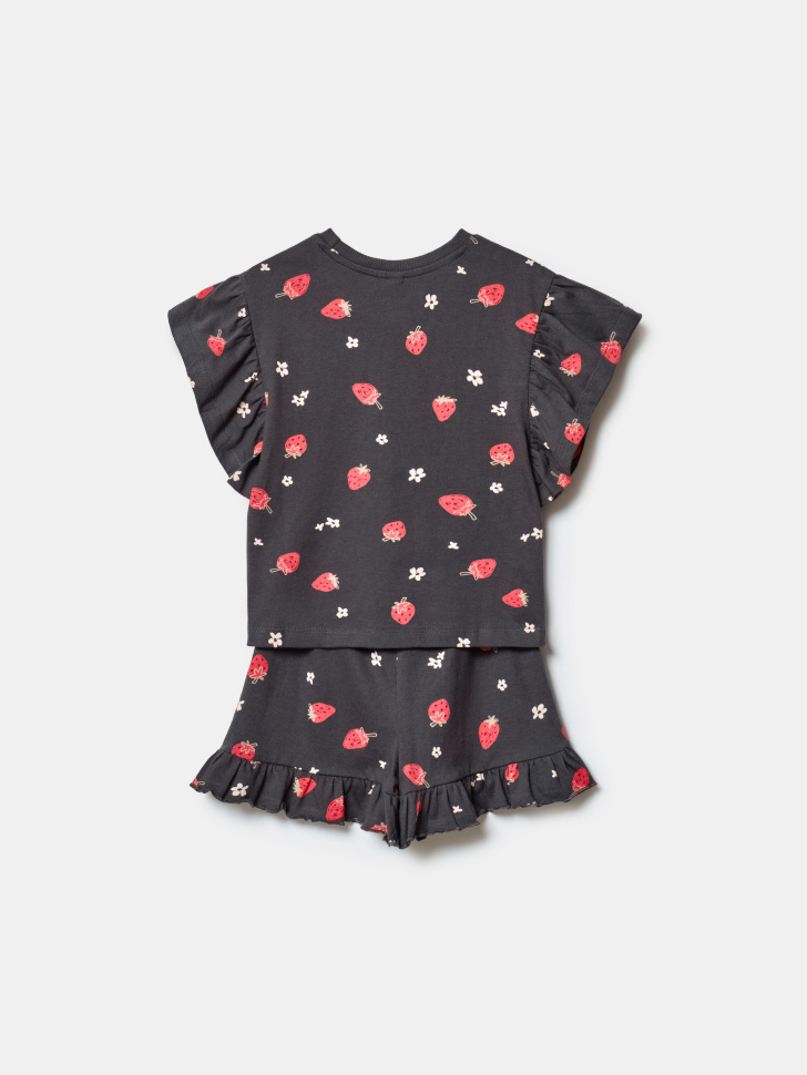 комплект из футболки и шорт для девочек из россии вид сбоку