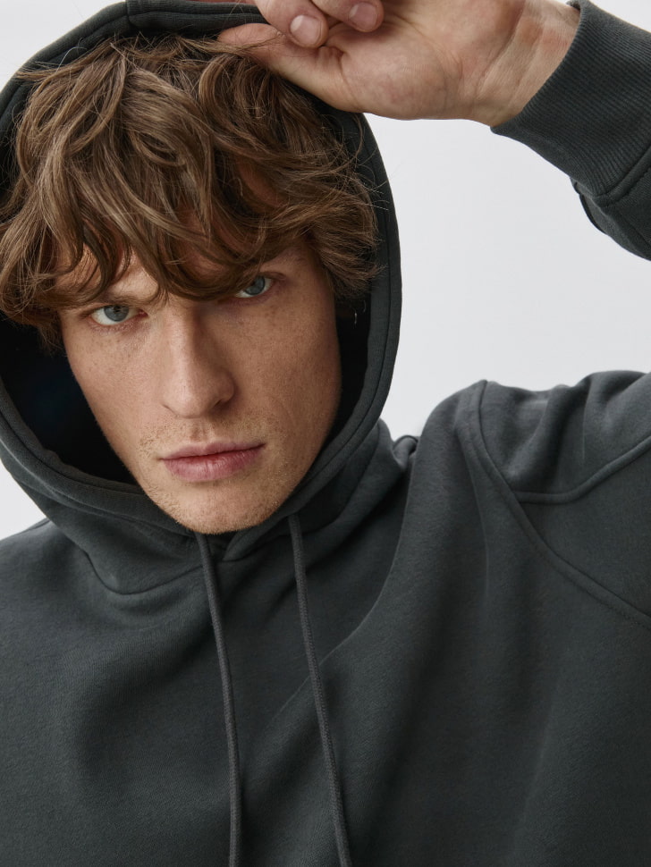 Худи REGULAR FIT из футера с начесом. Фото №5
