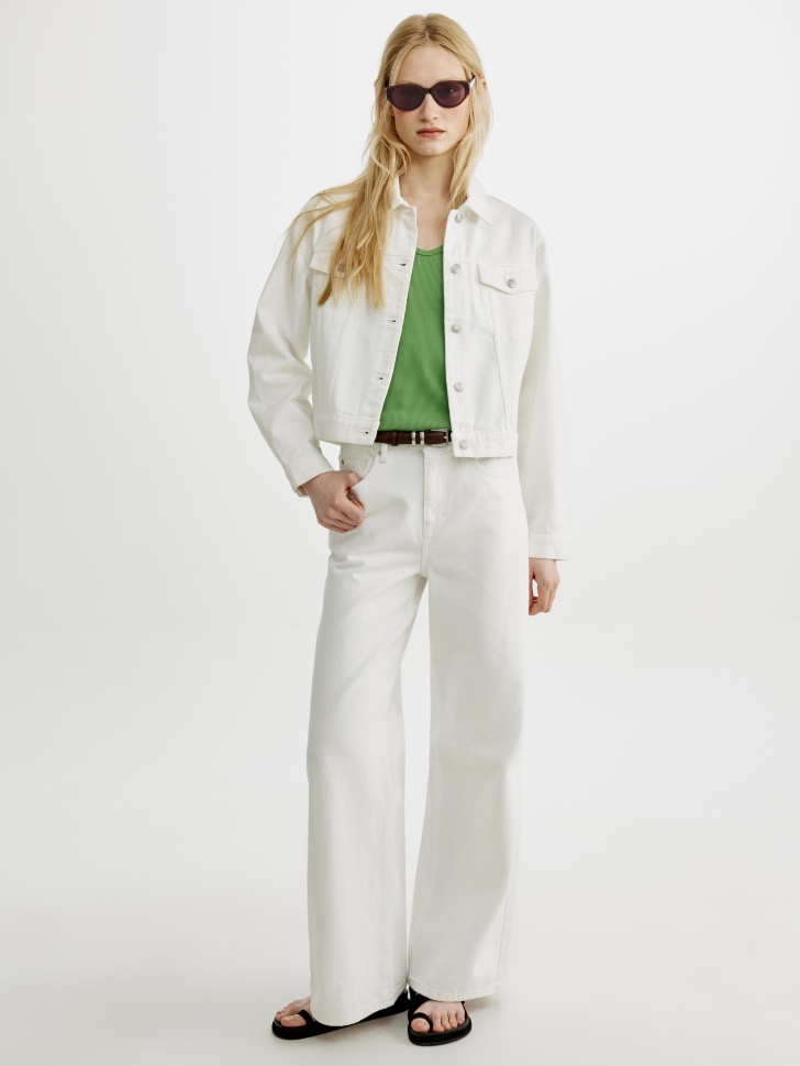 Широкие джинсы Sela со средней посадкой, белый, арт. 54323