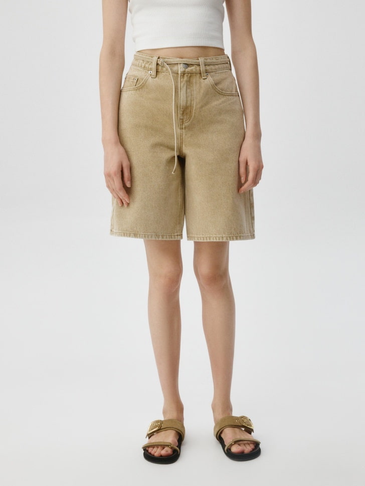 Джинсовые шорты wide leg