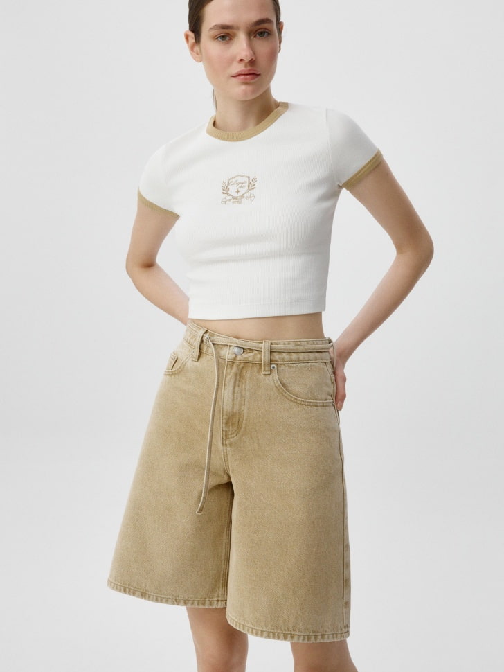 Джинсовые шорты wide leg. Фото №5