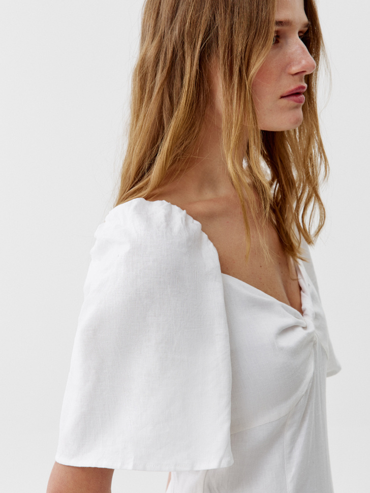 платье миди из смесового льна и вискозы по цене 3999 руб вид справа