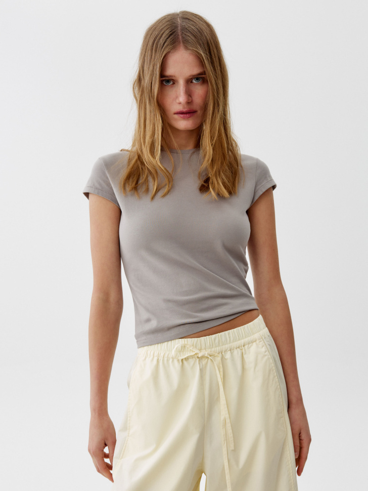 Базовая приталенная футболка Sela, серый, арт. 53637