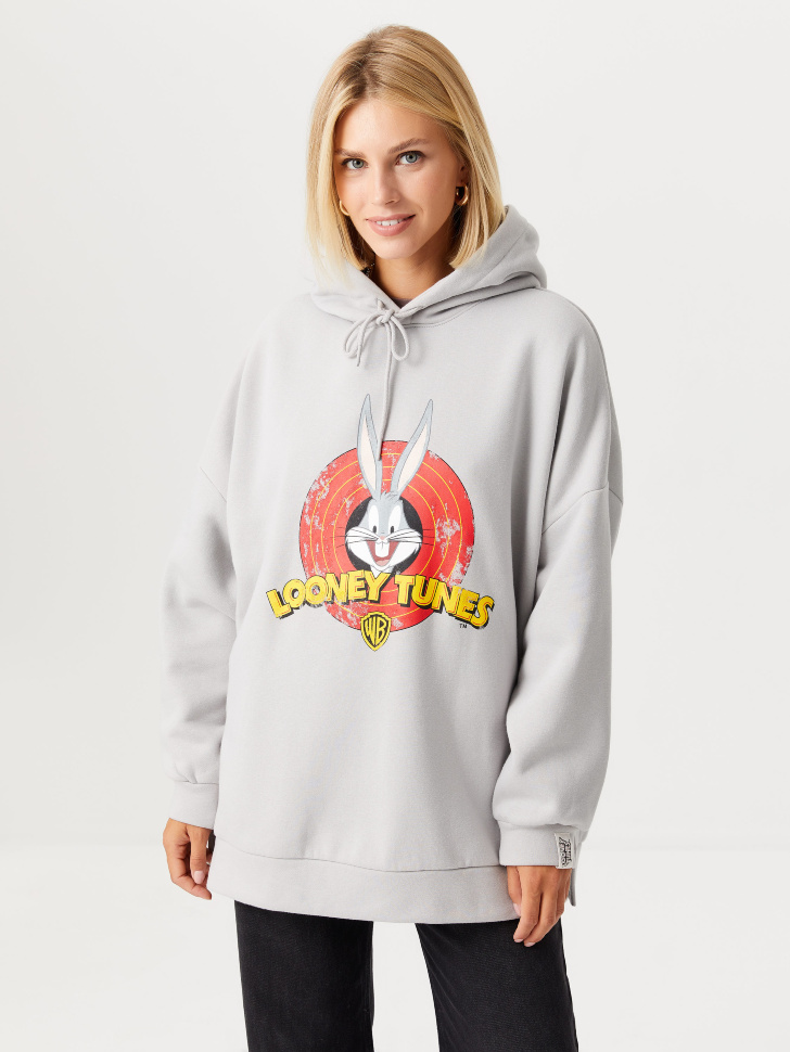 

Худи с принтом Looney Tunes, Серый