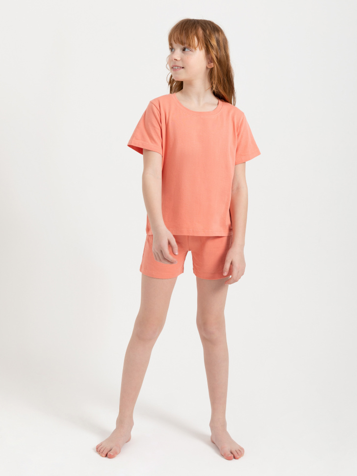 Трикотажная пижама для девочек (оранжевый, 134-140 (10-11 YEARS)) sela 4603374535817 - фото 2